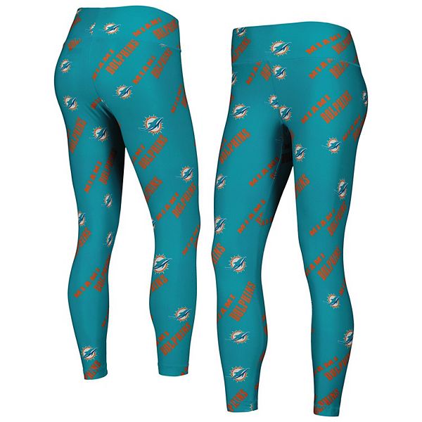 Women's Concepts Sport Aqua Miami Dolphins Breakthrough Allover Print  Leggings