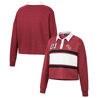 Women's Colosseum Garnet Florida State Seminoles I Love My Job Rugby Long Sleeve Shirt
