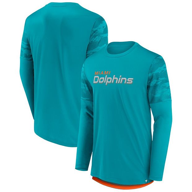 NFL Team Apparel Youth Miami Dolphins Rash Guard Aqua T-Shirt