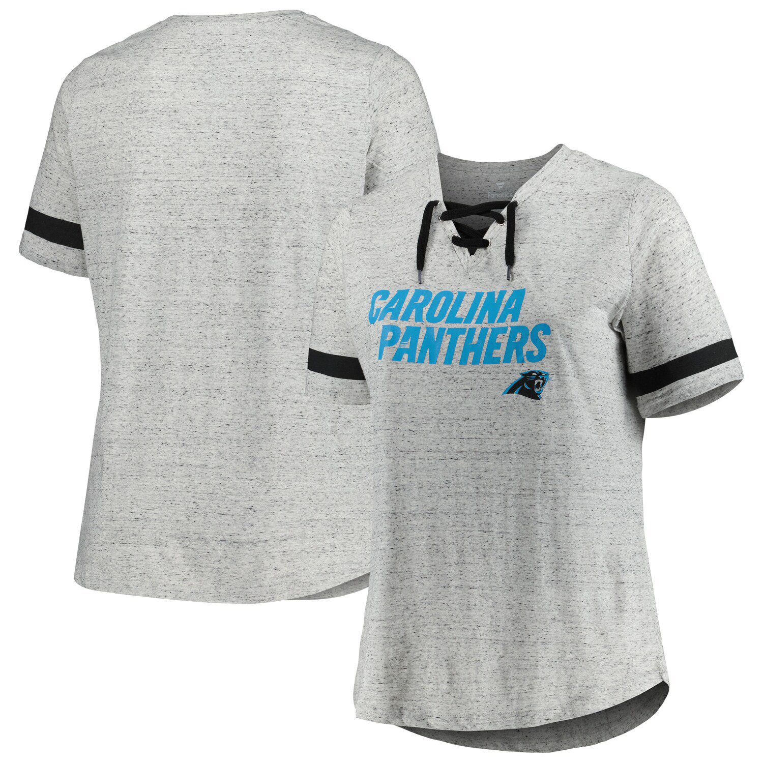 New Era Women's Carolina Panthers Color Block Grey T-Shirt