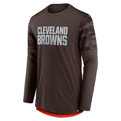 Men's Fanatics Branded Brown/Orange Cleveland Browns Square Off Long Sleeve T-Shirt