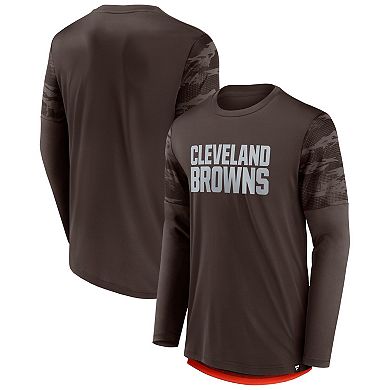 Men's Fanatics Branded Brown/Orange Cleveland Browns Square Off Long Sleeve T-Shirt