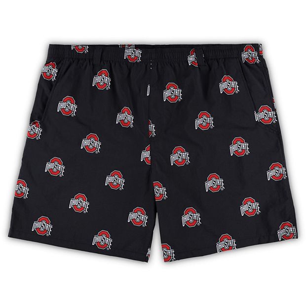 Men s Columbia Black Ohio State Buckeyes Big Tall Backcast II Allover Print Omni Shade Shorts