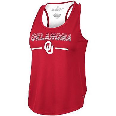 Women's Colosseum Crimson Oklahoma Sooners Sachs 2-Hit Scoop Neck Racerback Tank Top