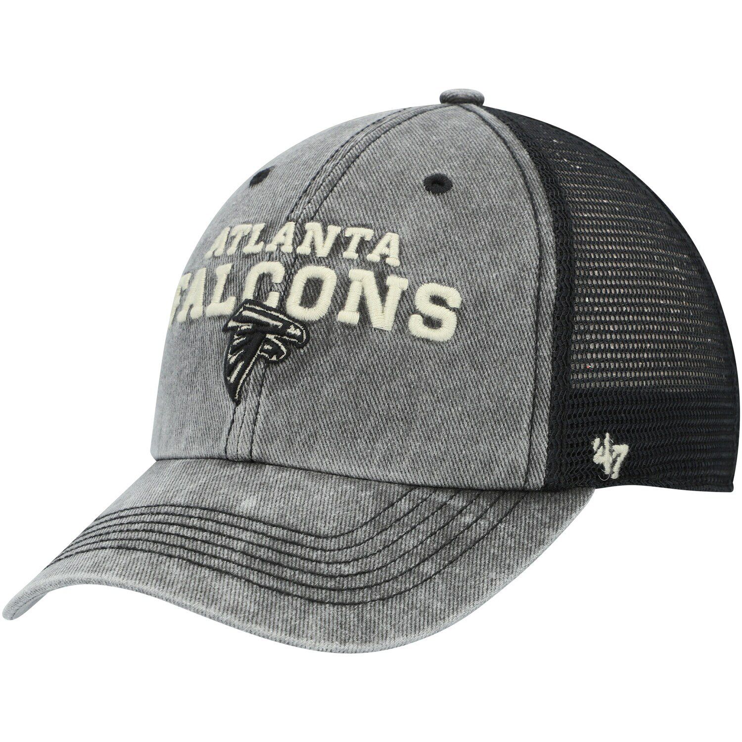 Men's New Era Black, White Atlanta Falcons Gradient Trucker 9FORTY Snapback Hat Black,White