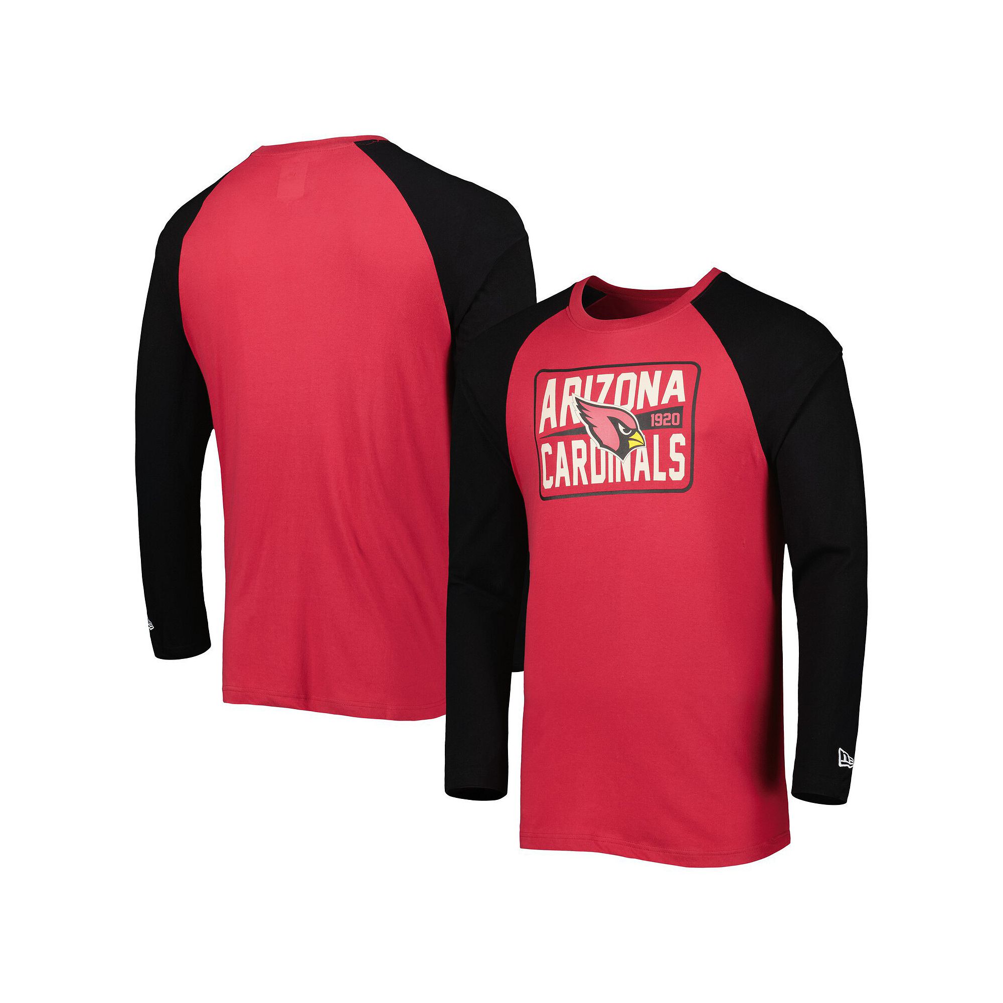 Mens New Era Cardinal Arizona Cardinals Current Raglan Long Sleeve T-Shirt