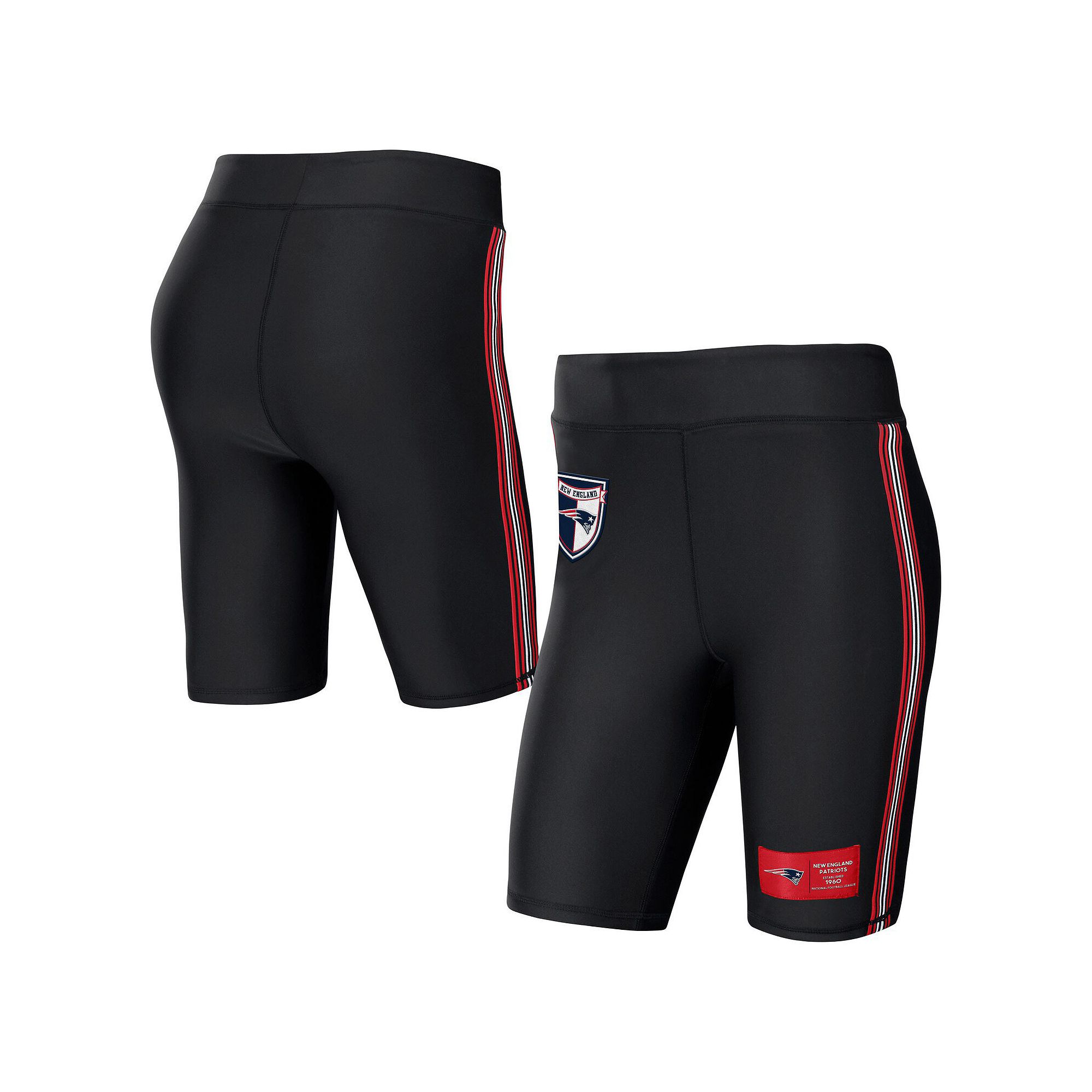 Womens WEAR by Erin Andrews Black New England Patriots Biker Shorts, Size: