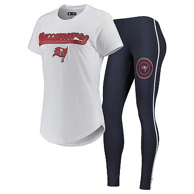 Women's Concepts Sport White/Charcoal Tampa Bay Buccaneers Sonata T-Shirt & Leggings Sleep Set