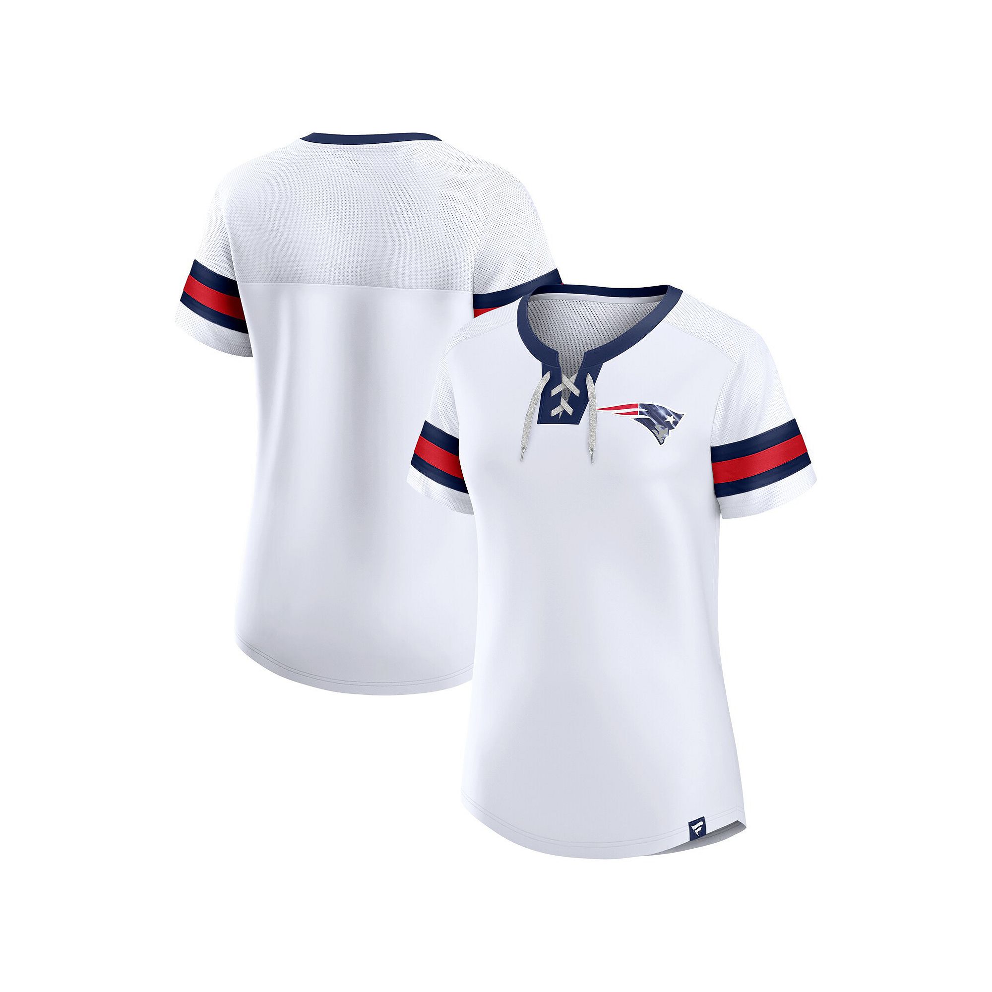 Womens Fanatics Branded White New England Patriots Sunday Best Lace-Up T-S