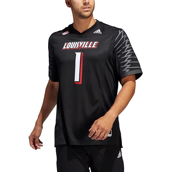 Men's adidas #1 Cardinal Louisville Cardinals Premier Football Jersey