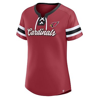 Women's Fanatics Branded Cardinal Arizona Cardinals Original State Lace-Up T-Shirt