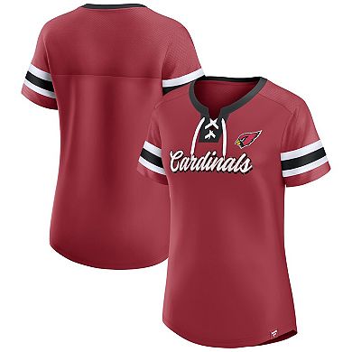 Women's Fanatics Branded Cardinal Arizona Cardinals Original State Lace-Up T-Shirt