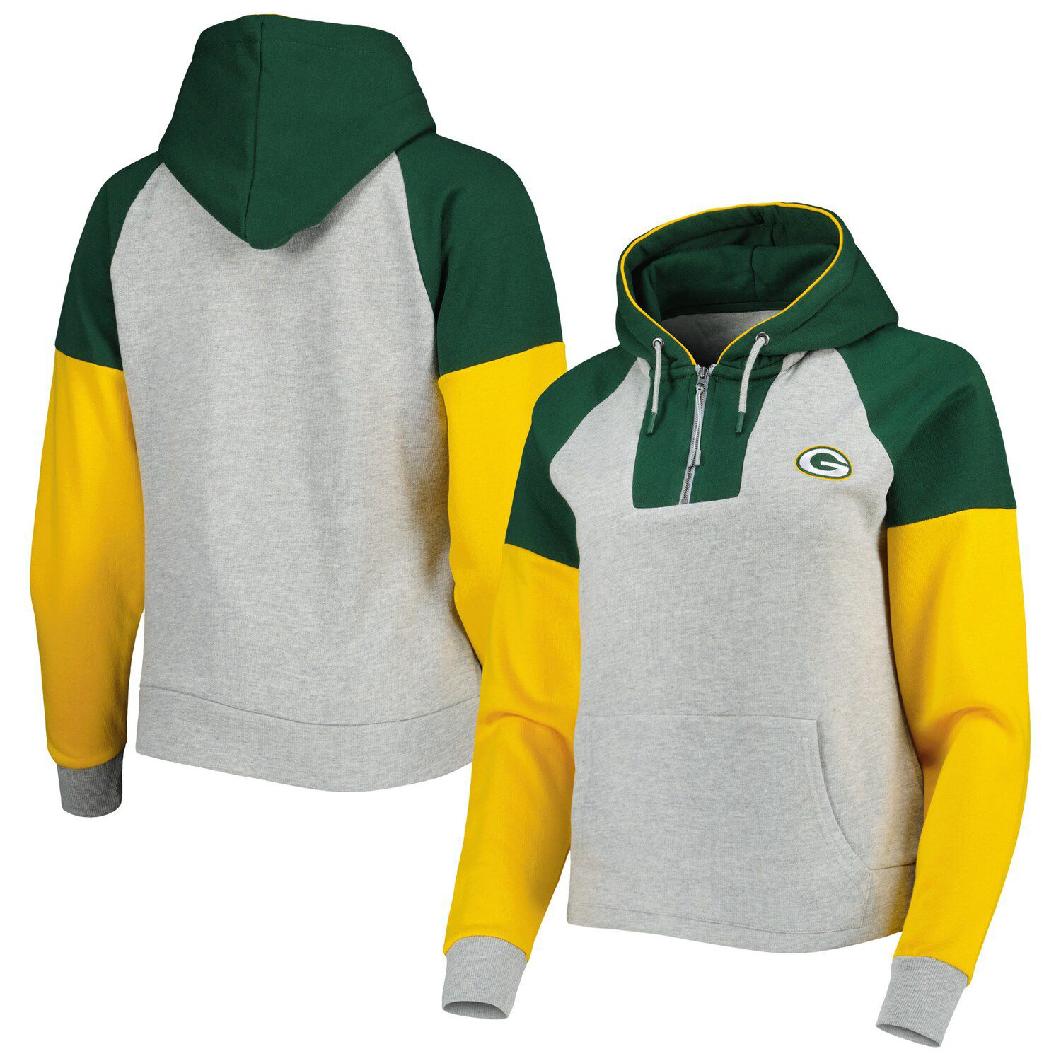 Women's Green Bay Packers Antigua Heathered Charcoal Reward Pullover  Sweatshirt