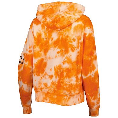 Women's New Era Orange Cleveland Browns Cloud Dye Fleece Pullover Hoodie