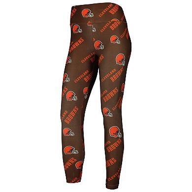 Women's Concepts Sport Brown Cleveland Browns Breakthrough Allover Print Lounge Leggings