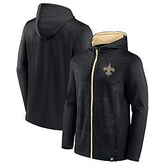 New Era Women's New Orleans Saints Black Raw Edge Cropped Hoodie