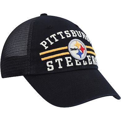 Men's '47 Black Pittsburgh Steelers Highpoint Trucker Clean Up Snapback Hat