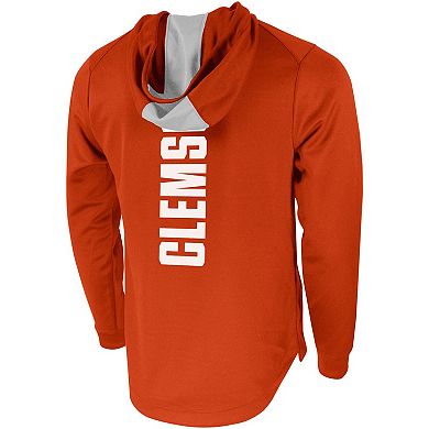Men's Nike Orange Clemson Tigers 2-Hit Performance Pullover Hoodie