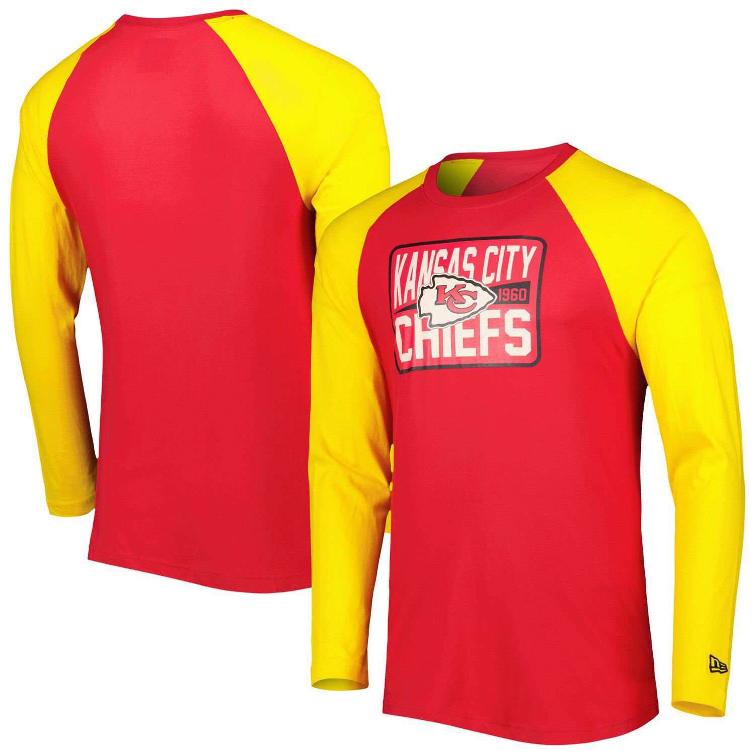 Outerstuff Juniors Heathered Gray Kansas City Chiefs All Striped Up Raglan Long Sleeve T-Shirt Heather Gray