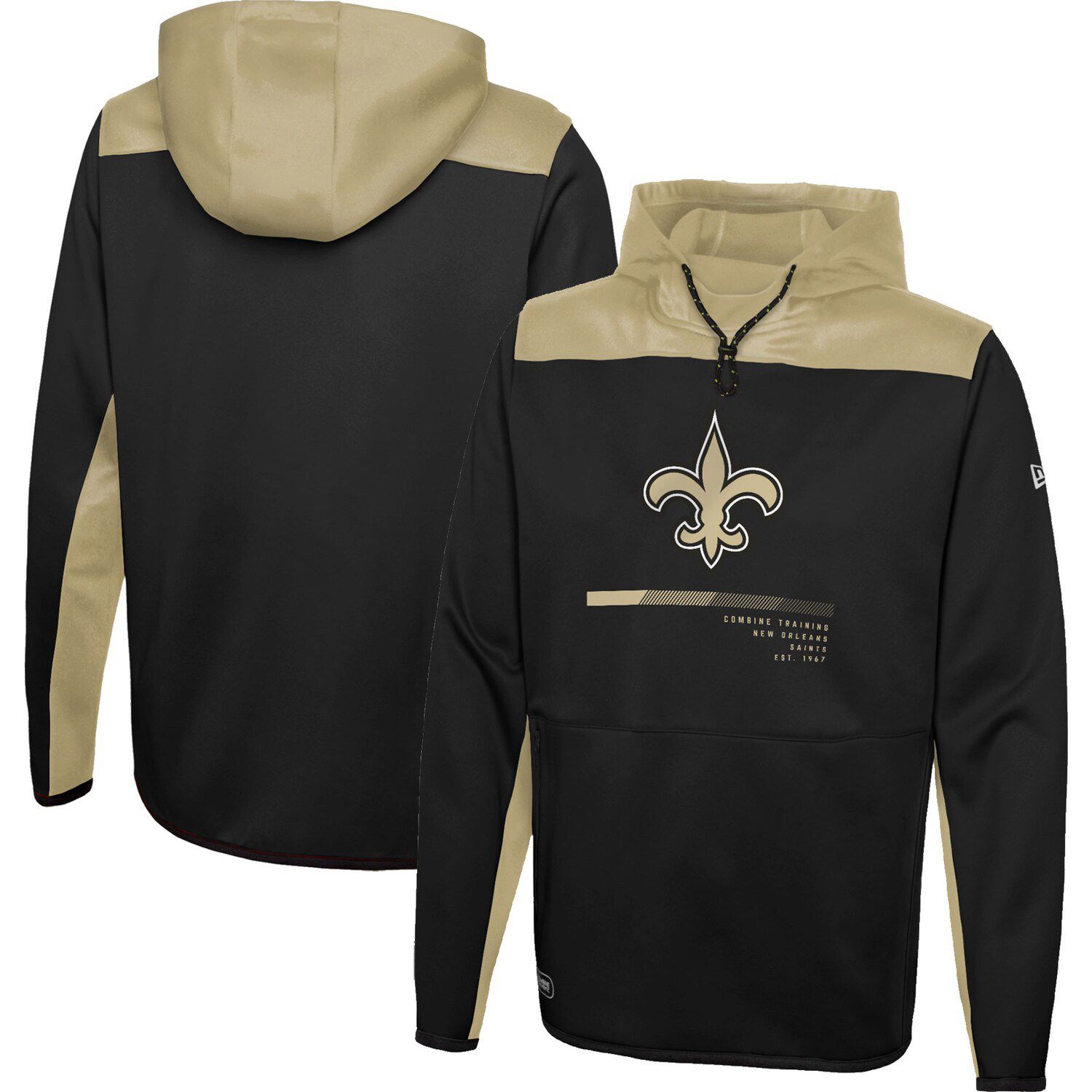 Dunbrooke Men's Black New Orleans Saints Craftsman Thermal Lined Full-Zip Hoodie, Size: Medium