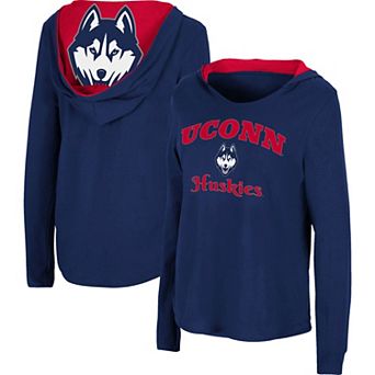 Women's Colosseum Navy UConn Huskies Catalina Hoodie Long Sleeve T-Shirt