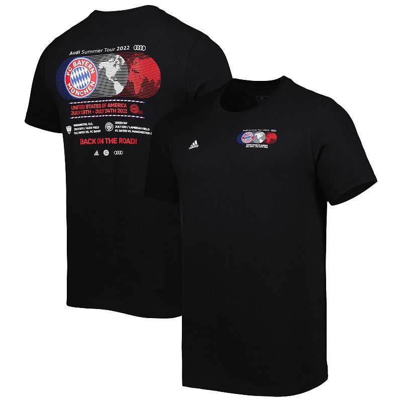 Mens adidas Black Bayern Munich Audi Summer Tour 2022 T-Shirt, Size: Small