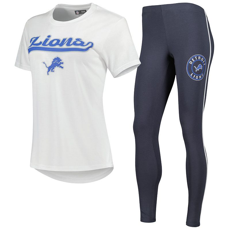 Womens Concepts Sport White/Charcoal Detroit Lions Sonata T-Shirt & Leggin