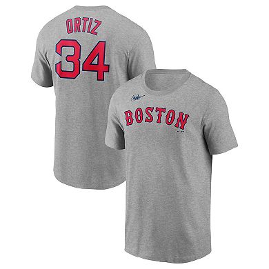 Men's Nike David Ortiz Heather Gray Boston Red Sox Name & Number T-Shirt