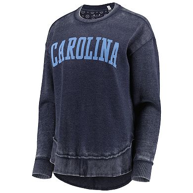 Women's Pressbox Navy North Carolina Tar Heels Vintage Wash Pullover Sweatshirt
