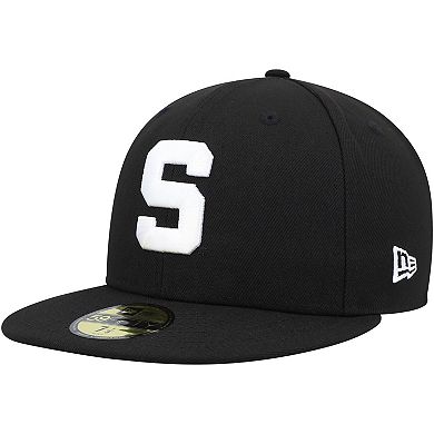 Men's New Era Michigan State Spartans Black & White 59FIFTY Fitted Hat