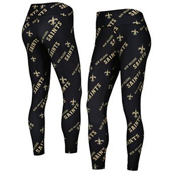 Women's Concepts Sport Black New Orleans Saints Breakthrough Allover Print Leggings