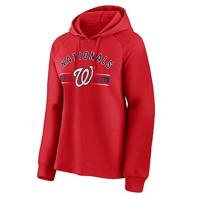 Women's Fanatics Branded Red Washington Nationals Perfect Play Raglan Pullover Hoodie
