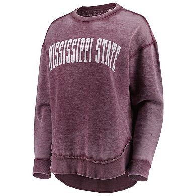 Women's Pressbox Maroon Mississippi State Bulldogs Vintage Wash Pullover Sweatshirt