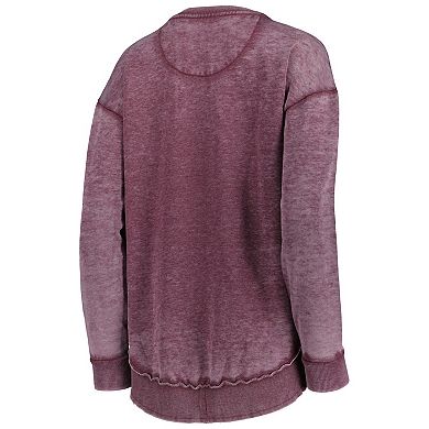 Women's Pressbox Maroon Mississippi State Bulldogs Vintage Wash Pullover Sweatshirt