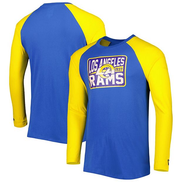 Men's New Era Royal Los Angeles Rams Current Raglan Long Sleeve T-Shirt