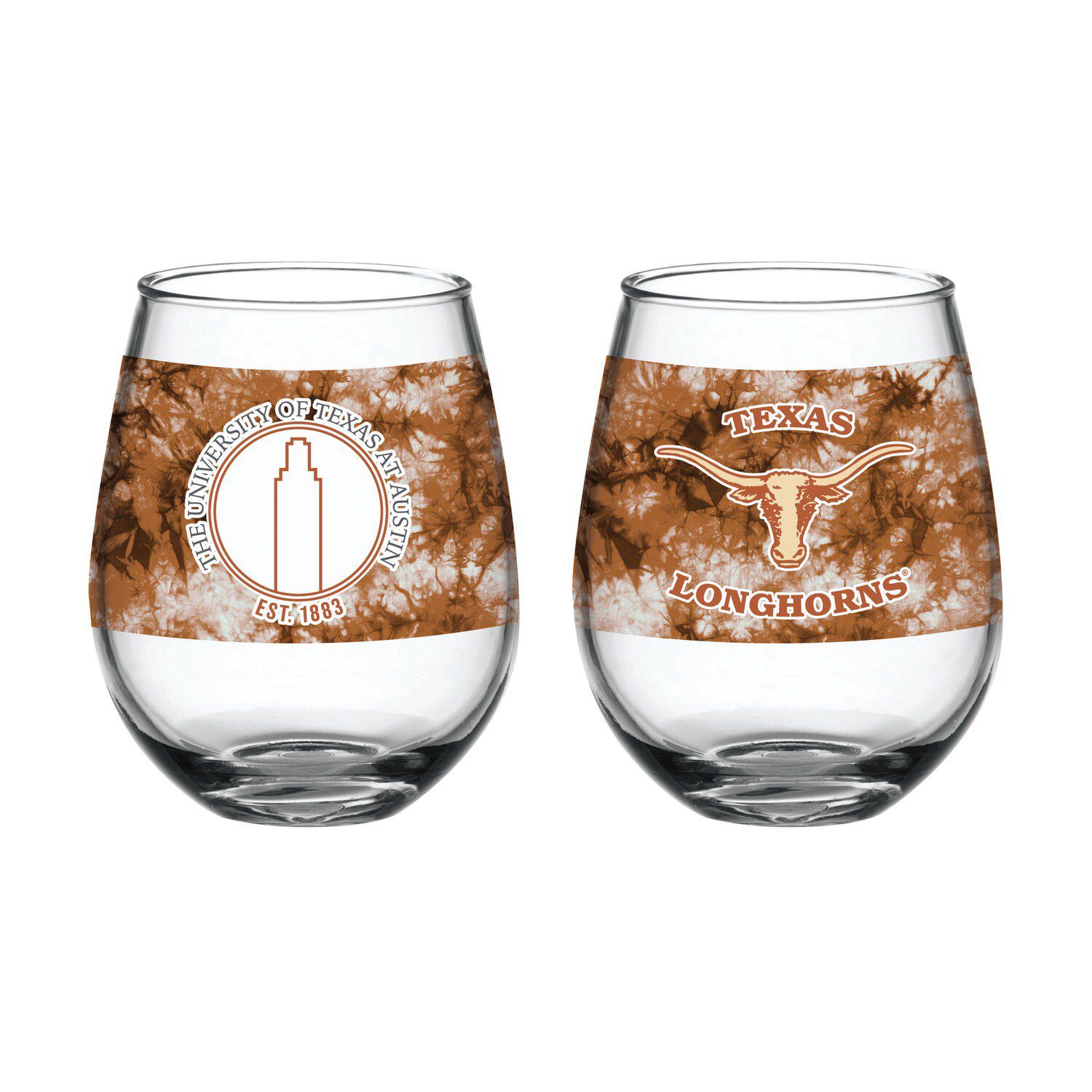 Texas Longhorns Two-Pack Knockout 16oz. Pint Glass Set