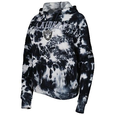 Women's New Era Black Las Vegas Raiders Cloud Dye Fleece Pullover Hoodie