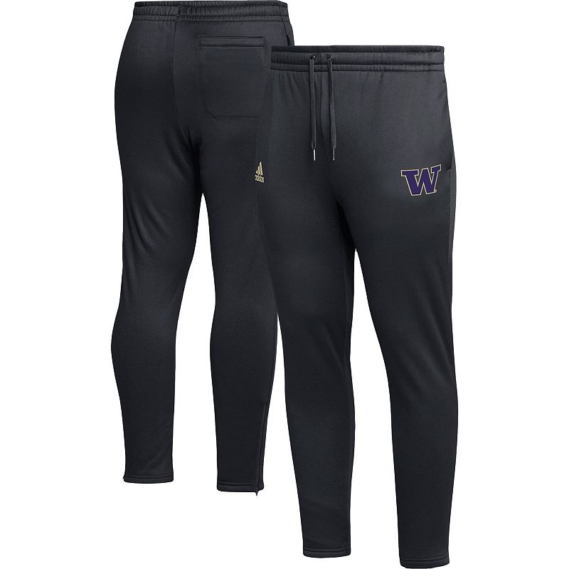 Mens adidas Black Washington Huskies AEROREADY Tapered Pants, Size: Large