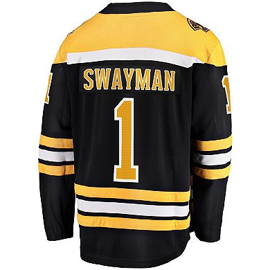 Men's Fanatics Branded Jeremy Swayman Black Boston Bruins 2017/18 Home Breakaway Replica Jersey