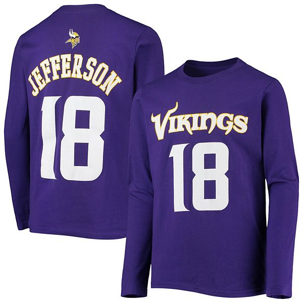 Youth Justin Jefferson Purple Minnesota Vikings Mainliner Player Name &  Number Long Sleeve T-Shirt