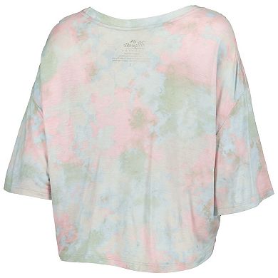 Women's Majestic Threads Chicago White Sox Cooperstown Collection Tie-Dye Boxy Cropped Tri-Blend T-Shirt
