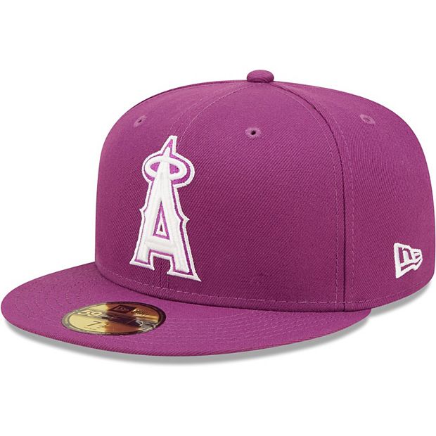 New Era Men's New Era Grape Los Angeles Angels Logo 59FIFTY Fitted Hat