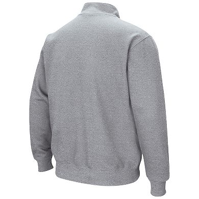 Men's Colosseum Heathered Gray Navy Midshipmen Tortugas Team Logo Quarter-Zip Jacket