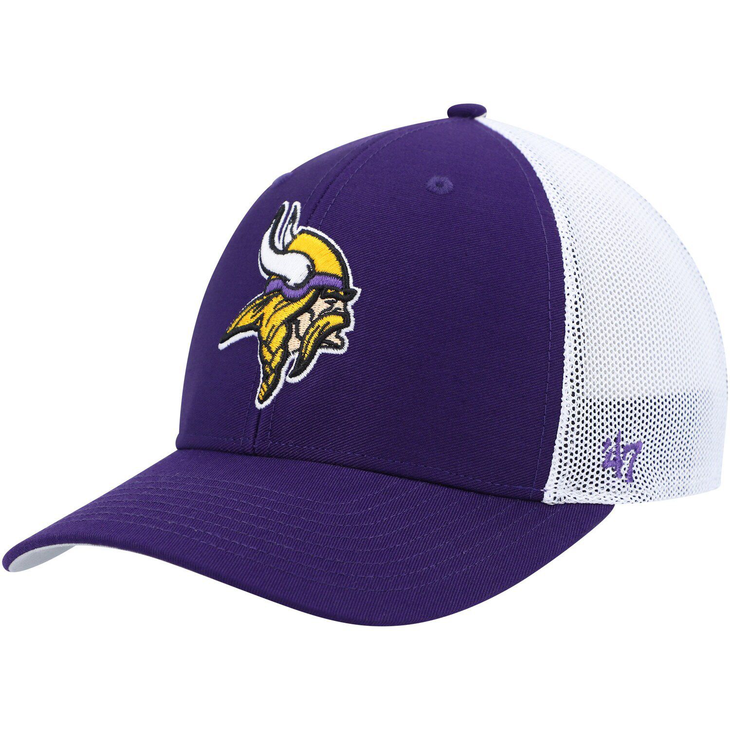 Men's New Era Heather Gray/Purple Minnesota Vikings Pop Trucker