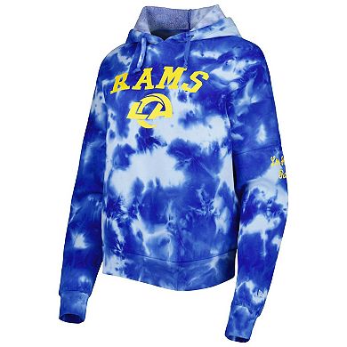 Women's New Era Royal Los Angeles Rams Cloud Dye Fleece Pullover Hoodie