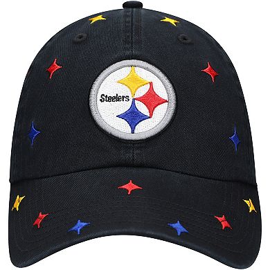 Women's '47 Black Pittsburgh Steelers Multi Confetti Clean Up Adjustable Hat