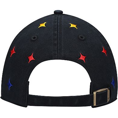 Women's '47 Black Pittsburgh Steelers Multi Confetti Clean Up Adjustable Hat