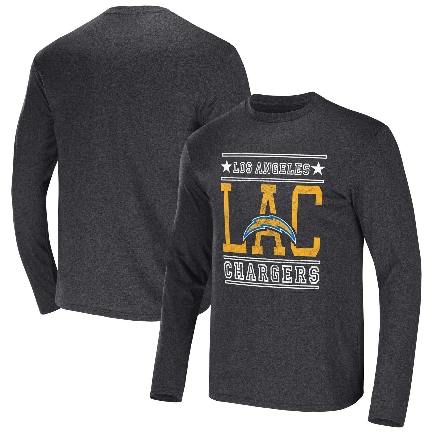 Los Angeles Chargers NFL Team Apparel Gray Bolt Logo T-Shirt, Men