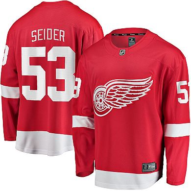 Men's Fanatics Branded Moritz Seider Red Detroit Red Wings Home Breakaway Player Jersey