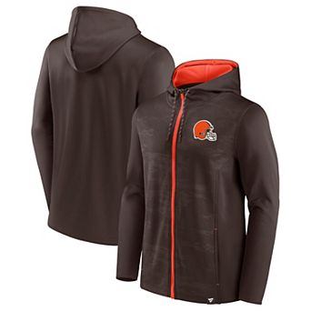 Men's Fanatics Branded Brown/Orange Cleveland Browns Ball Carrier Full-Zip Hoodie